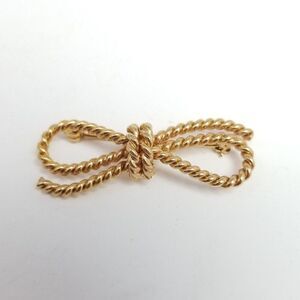 Vintage Napier Rope Twist Bow Brooch, Little Lapel Pin, Signed retro estate